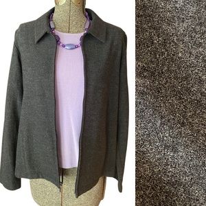 Eileen Fisher wool zip cardigan. EUC